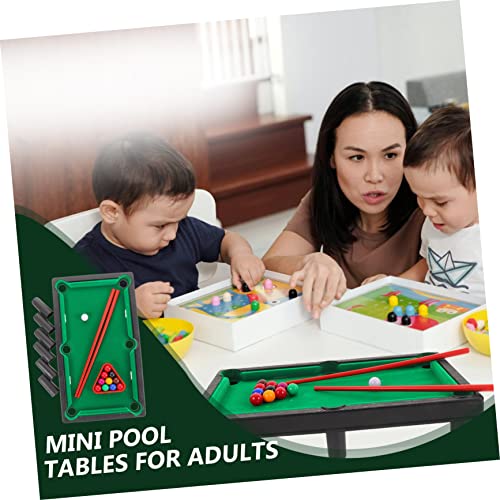 1set Mini Pool Table Toy Desktop Billiards Game for Home Office Includes Pool Cues and Rack Fun Miniature Tabletop Activity for All Ages