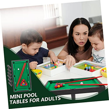 1set Mini Pool Table Toy Desktop Billiards Game for Home Office Includes Pool Cues and Rack Fun Miniature Tabletop Activity for All Ages