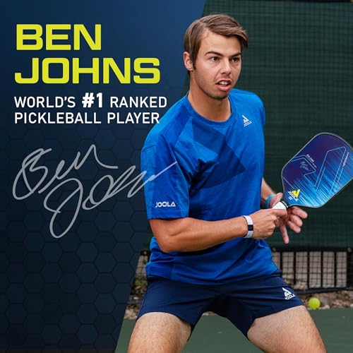 JOOLA Ben Johns Hyperion Pickleball Paddle - Select Raw Carbon Surface or Carbon Abrasion Surface for Increased Power and Spin - Elongated Grip Handle - Carbon Fiber Pickleball Paddle - USAP Approved - color: Hyperion | CAS | 16mm