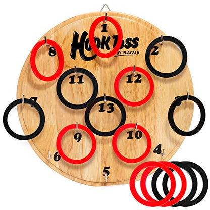 Hook Game Ring Toss for Adults & Kids, Wooden Board Dart Wall Game, Outdoor Indoor Games for Family and Friends, Played at Dorm, Beach, Party, Camping and Yard