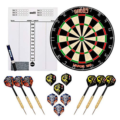 ONE80 Vapor 180 Bristle Dartboard Staple Free Bullseye Steeltip Darts Extra Flights - style: with Scoreboard