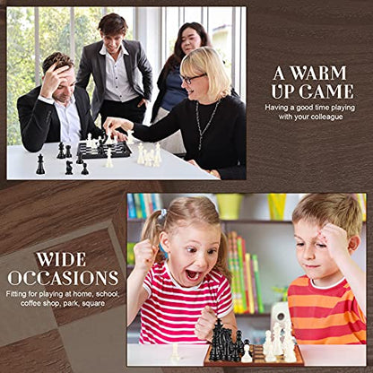 Sumind 32 Pcs Chess Pieces Only Plastic Chessman Set for Replacement of Missing Pieces Pawn 95 Mm/ 3. 7 Inch King's Height Tournament Chess Set with Storage Bag for Board Game White and Black