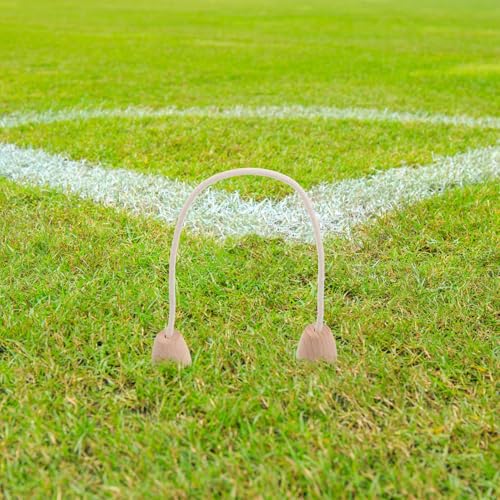 5pcs Cotton Rope Croquet Wickets with Wood Base Set, Outdoor Backyard Croquet Game Gates for Family Lawn Sports and Garden Activities