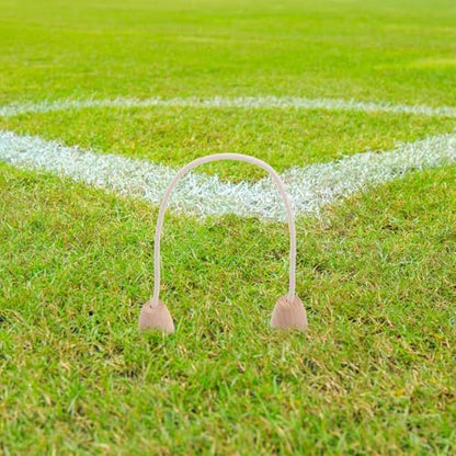 5pcs Cotton Rope Croquet Wickets with Wood Base Set, Outdoor Backyard Croquet Game Gates for Family Lawn Sports and Garden Activities