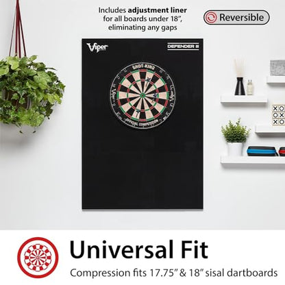 Viper Defender III Extended Length Dartboard Surround Wall Protector, Fits 17.75" and 18" Bristle Dartboards, Compression-Fit Easy Mounting, 45" H x 32" W x 1" Thickness - color: Yellow