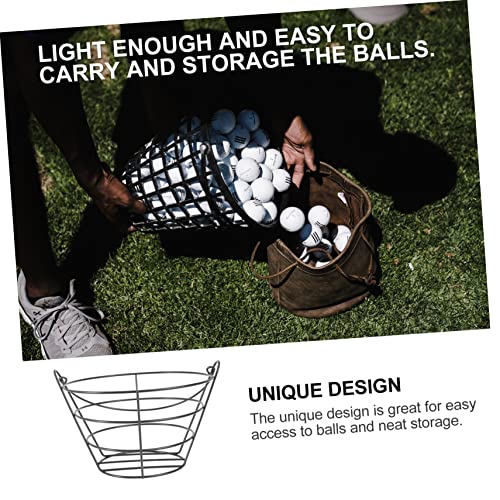 BESPORTBLE 2pcs Golf Carrying Basket Metal Golf Baskets Metal Storage Baskets Golf Bucket Golfball Container