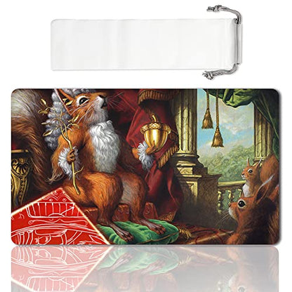 Board Game MTG Playmat Games Size 60X35 cm CCG Compatible for MTG CCG RPG Trading Card Game (Earl of Squirrel) - color: Earl of Squirrel