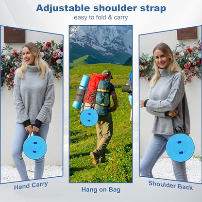 ALEVMOOM 2026 Collapsible Stool with Thick Cushion, H18.1 D10.24 More Sturdy Capacity 600Ib,Collapsible Adjustable Folding Stool for Camping Hiking Mountain Garden BBQ - color: Rainbow