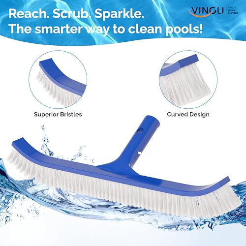 VINGLI 4-in-1 Pool Cleaning Kit, Pools Maintenance Equipment with Pool Net, Pool Brush, Skimmer Net and SPA Brush, Pool Maintenance Tools for Inground&Above Ground Swimming Pools - size: Style 2 : 4 in 1