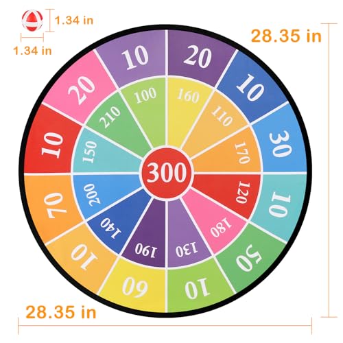 Accmor 29" Large Dart Board for Kids, Kids Dart Board with Sticky Balls, Indoor Outdoor Fun Party Play Game Toys, Boys Toys Gifts for 3 4 5 6 7 8 9 10 11 12 Years Old Boys Girls