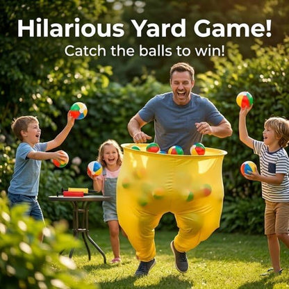 Granny Pants Yard Game Set - Giant Outdoor Games for Adults and Family, Funny Relay Race Party Games for Kids, Field Day Lawn Backyard Camping Games with Bouncy Balls