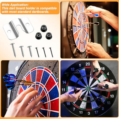 2 Sets Portable Dartboard Mounting Bracket Kit, Dartboard Hanging Hardware with Screws Stabilizers for Wall Mounting Dartboards Bracket for Hanging Dartboards Accessories
