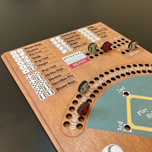 CBLKUS Baseball Dice Board Game,Fun Board Game with Dice,Wooden Baseball Games for Family,Party and Holiday Gatherings,Baseball Board Game Premium Version