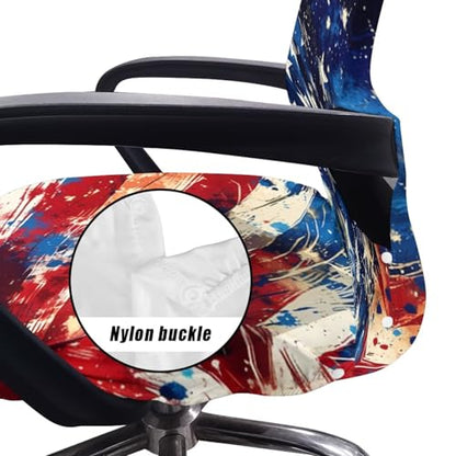 Office Chair Cover America 250th Birthday, Stretch Computer Desk Chair Slipcover Universal Executive Boss Chair Cover Anti-Dust Removable Rotating Slipcover - color: America 250th Birthday, size: Large