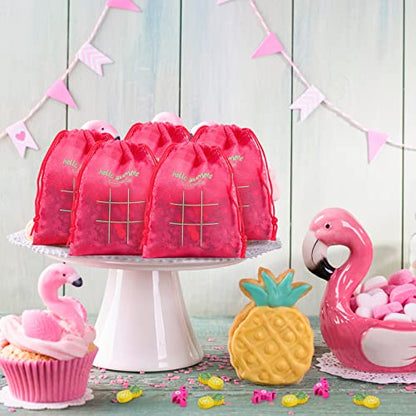 Sotiff 36 Sets Hawaiian Flamingo Party Favors Bulk Summer Tic Tac Toe Game Luau Party Decorations Pineapple Themed Birthday Supply - style: Flamingo