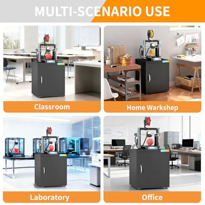 180L 3D Printer Enclosure with Dehumidifier & Stand, Industrial Sealed Filament Storage Cabinet - Holds 40 Rolls, 25% RH Control, Compatible with Bambu Lab P1S/P2S/Ender 3 - color: Black-DM