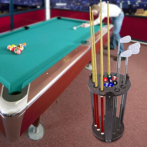 9 Holes-Wood Billiards Cue Rack Billiards Stick Stand Pool Stick Holder Floor Stand Club Organizer Display Stand for Golf Club Fishing Rod Billiard Poles - style: style 4