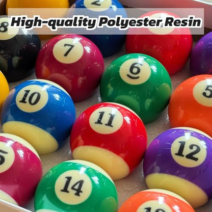 Billiard Balls Standard Set 16 Pool Table Balls 2-1/4 inch Replacement Billiard Cue Ball Set Professional Pool Table Accessories - style: Standard Size