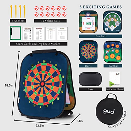 GUD Baseball & Darts Games, Sports Gifts for Kids Teens Adults, Target Party Toy, Tailgating Indoor Outdoor Fun