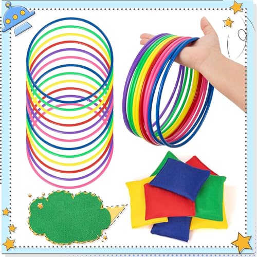 Outdoor Games, Potato Bag Competition Bag Games, Egg and Spoon Competition Party Ring Bean Bag Throwing Cones, Birthday Party Outdoor Game Supplies prizes