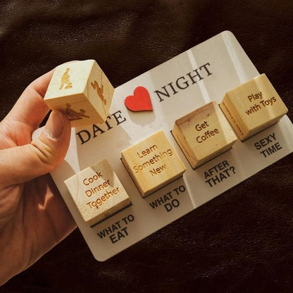 ZyMen Date Night Dice After Dark Edition - Date Night Wooden Dice Game for Couples, Date Dice -Eat/Do/After That/Sexy Time, Adult Fun Games for Couples (B), 16*10 Cm