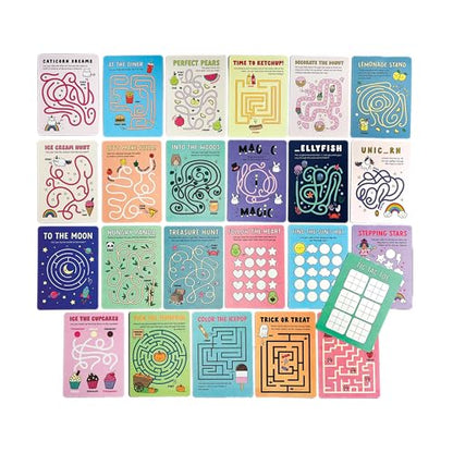 Ooly Kids Travel Games – 24 Mini Maze Activity Cards, Screen-Free Road Trip Boredom Buster, Tic Tac Toe Bonus on Every Card, Ages 4+ - style: Mini Mazes