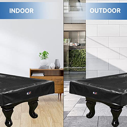 GSE Games & Sports Expert Billiard Table Covers, 7'/8'/9' Waterproof & Tearproof Heavy Duty Leatherette Pool Table Cover (Several Colors Available) - color: Black - 8ft