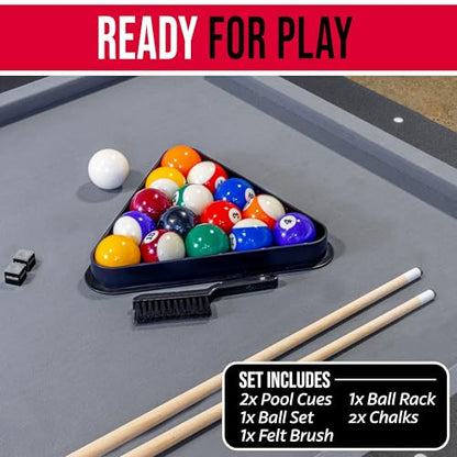 GoSports 6 ft Foldable Pool Tables - Portable Billiards Tables with Accessories - Black with Gray Felt or Oak with Black Felt - style: Black with Gray Felt