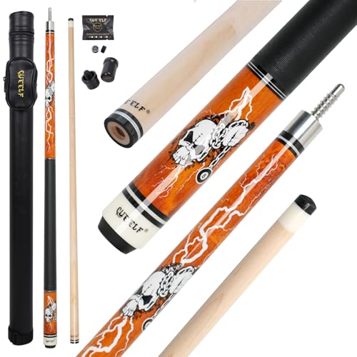 CUEELF Pool Cue Stick 100% Canadian Maple Wood Pool Cue 13mm Tip Billiard cue Stick 19.5-21oz Pool Sticks Suitable for Bars,Club,Pool Table Sports - color: WD-KL-II-AMBER, size: 21 oz