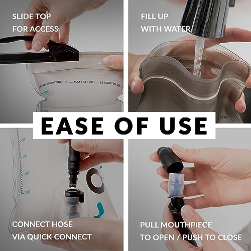 Water Buffalo Oasis Hydration Bladder – 2L and 3L Water Bladder for Hiking Backpack, Leakproof Design with Insulated Hose and High-Flow Bite Valve - size: 3 Liter with Cleaning Kit