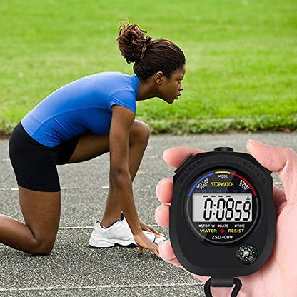 Multi-Function Electronic Digital Sport Stopwatch Timer, Large Display with Date Time and Alarm Function,Suitable for Sports Coaches Fitness Coaches and Referees (15pack) - style: 15pack