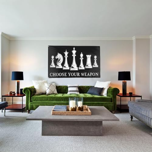 Choose Your Weapon Retros Chess Master Pieces Game Club Humor Flag For College - color: white3