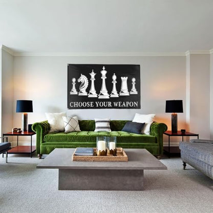 Choose Your Weapon Retros Chess Master Pieces Game Club Humor Flag For College - color: white3