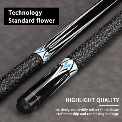 Pool Cue Stick - 58 inch Maple Billiard Pool Stick, 19/20/21 oz 1/2 Maple Pool Cue Stick Kit, 2-Piece Billiard Pool Cue Stick - color: Black With Case (19 oz/11mm)