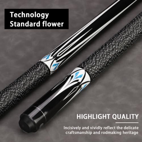 Pool Cue Stick - 58 inch Maple Billiard Pool Stick, 19/20/21 oz 1/2 Maple Pool Cue Stick Kit, 2-Piece Billiard Pool Cue Stick - color: Black With Case (19 oz/11mm)