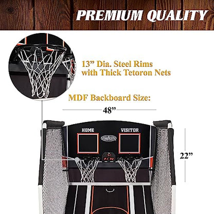 Barrington Billiards Urban Collection Arcade Basketball Game with Electronic Scoring and 7-inch Basketball Set, White