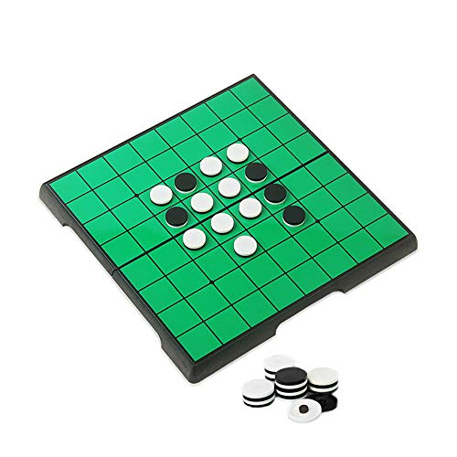 Mini Reversi (Othello) Board Game Set -7.9”, Magnetic Travel Folding Board Game, Family Fun Game/Gift for Kids (Mini Rounded Corner Style) - style: Mini Rounded Corner Style