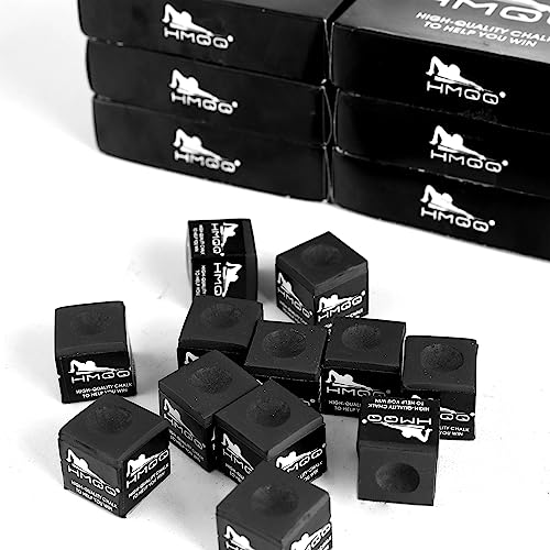 HMQQ Pool Cue Chalk – 12 Pack Billiard Chalk, Low Dust & Anti-Slip Cue Chalk for Smooth, Accurate Shots – 6 Colors Available for Pool Lovers, Home Tables & Clubs - color: Black
