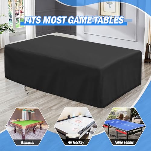 POMER Pool Table Cover - 89 inch Waterproof Table Cover for 7 Foot Snooker Billiard Tables Dustproof 7/8/9 FT Billiard Table Cover - 89x45x32 inch