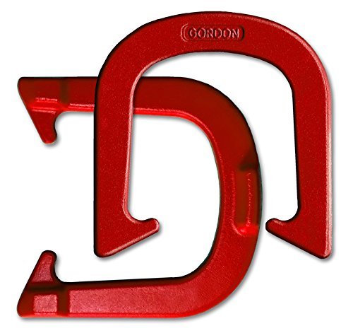 Gordon Professional Pitching Horseshoes - NHPA Sanctioned for Tournament Play - Drop Forged Construction - One Pair (2 Shoes) - Medium Weight - color: Red