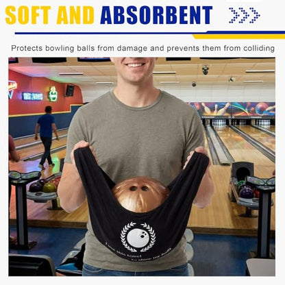 Civaner 3 Pack Bowling Ball Seesaw Bowling Ball Polisher Washable Bowlings Accessories Giant Bow Ling Balls Polisher Cleaner Towel Seesaw Holder Towel Bag Black - style: Novel