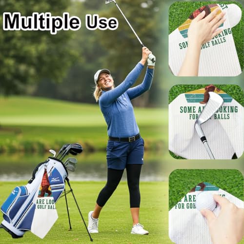 Not All Who Wander are Lost Polyester Golf Towel with Clip, Funny Golf Accessories for Men Women, Golf-Gifts for Husband GolfFan Dad Grandpa, Golfs Lover Retirement Birthday Gifts, 16x24 Inch - color: Bigfoot Golf Quote