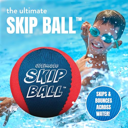Activ Life The Ultimate Water Skip Balls, Water Bouncing Ball for Swimming Pool, Beach Toys for Friends, Family, Kids and Adults - style: Red/Blue