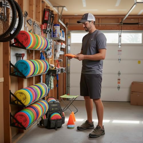 2 Pcs Disc Golf Rack Wall Mount, Disc Golf Storage, Disc Golf Wall Hanger, Disc Golf Shelf for Wall, Disc Rack Storage, Wall-Mounted Disc Golf Organizer for Home, Garage