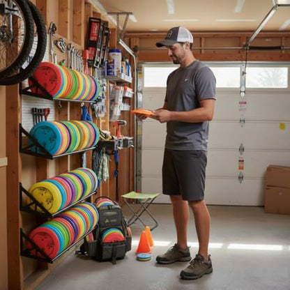 2 Pcs Disc Golf Rack Wall Mount, Disc Golf Storage, Disc Golf Wall Hanger, Disc Golf Shelf for Wall, Disc Rack Storage, Wall-Mounted Disc Golf Organizer for Home, Garage