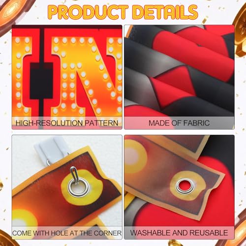 Peryiter 120 Pcs Casino Night Party Decorations Set Casino Backdrop Banner Gold Foil Fringe Curtain Balloon Arch Kit, Poker Themed Supplies for Vegas Birthday Party - style: Casino
