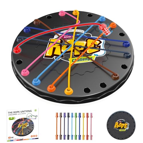 lartoys Rope Untangling Puzzle Game, Mini Travel Size Educational Strategy Board Game for Kids & Adults, Family Travel Party Games with Multi-Level Challenges, Gifts for All Ages - size: mini(6.2 in)
