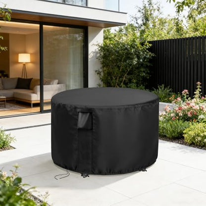 Patio Furniture Covers Round, 36 Inch Outdoor Round Dinner Table Cover Waterproof, Rounds Patio Coffee Table Cover for All Weather Resistant - 36 x 28 Inch - size: 36" DIA x 28" H