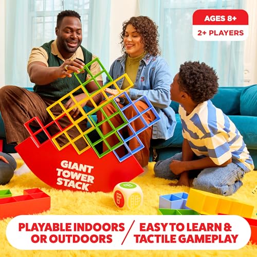 Giant Tower Stack by Relatable - Nappa Award 2026 Winner, The Jumbo Block Game Where You Balance Building Blocks - Ultimate Outdoor Games, Yard Games for Adults & Family Games Challenge, Ages 8+ - style: Giant Tower Stack