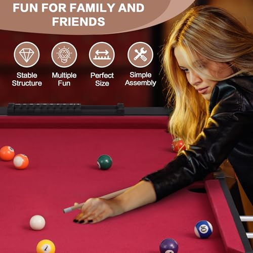 54" 2-in-1 Swivel Multi Game Table, Large Size Combo Game Table Set for Kids, Adults, Indoor and Outdoor Arcade Sports Table with Billiards/Pool, Foosball for Family, Game Room